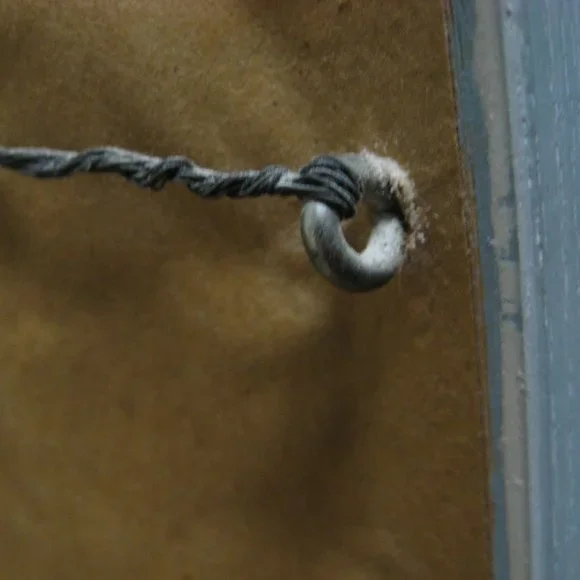 Custom Blue Framed Needlepoint Patio Floral Scene Framed Art Picture 13 x 18 - Picture 10 of 10